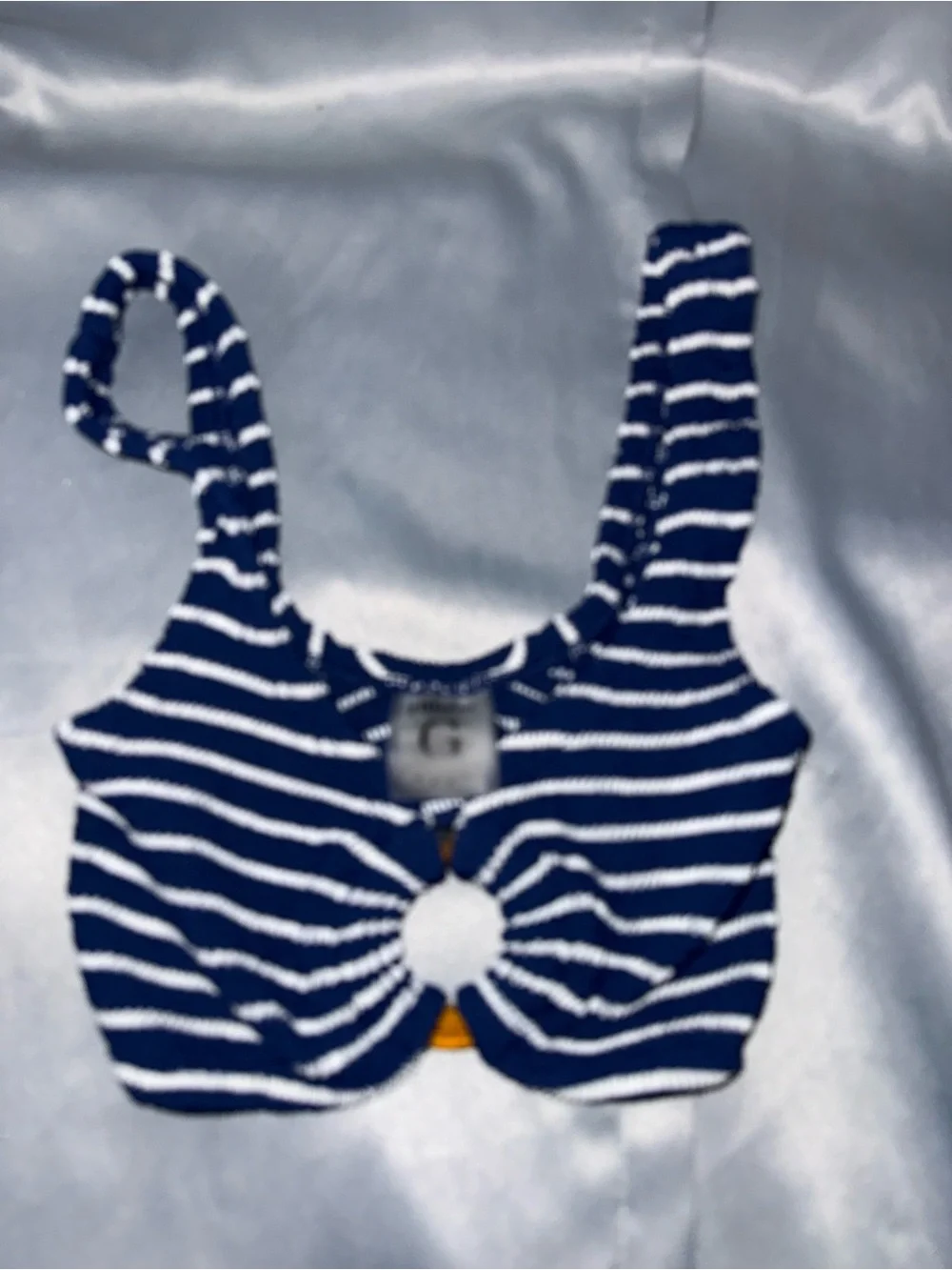 Hunza G Navy and White Striped Two-Piece Bikini